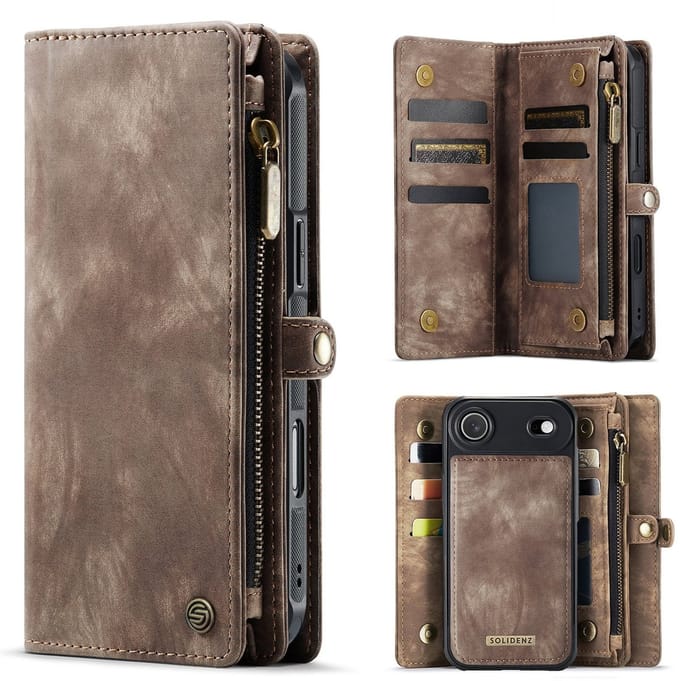 Solidenz Hoesje - Geschikt voor Apple iPhone Air - Urban Wallet - Bruin