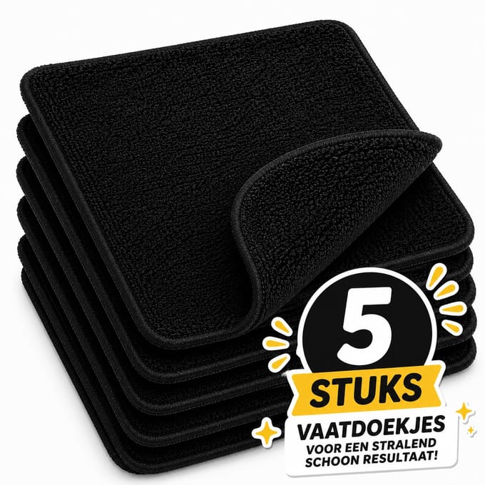 NanoPlus Vaatdoekje 5 stuks - Zwart