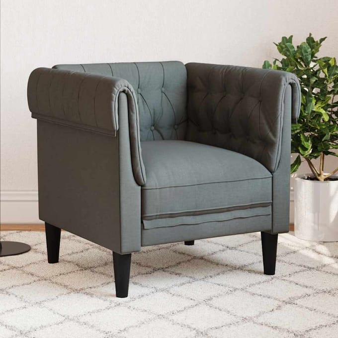 vidaXL Bank Donkergrijs 78,5 x 74,5 x 74,5 cm Polyester