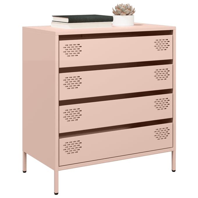 vidaXL - Dressoir - 68x39x73,5 - cm - koudgewalst - staal - roze