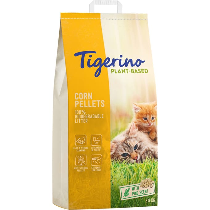 14l Tigerino Maïs kattenbakvulling op Plantaardige basis - Dennengeur