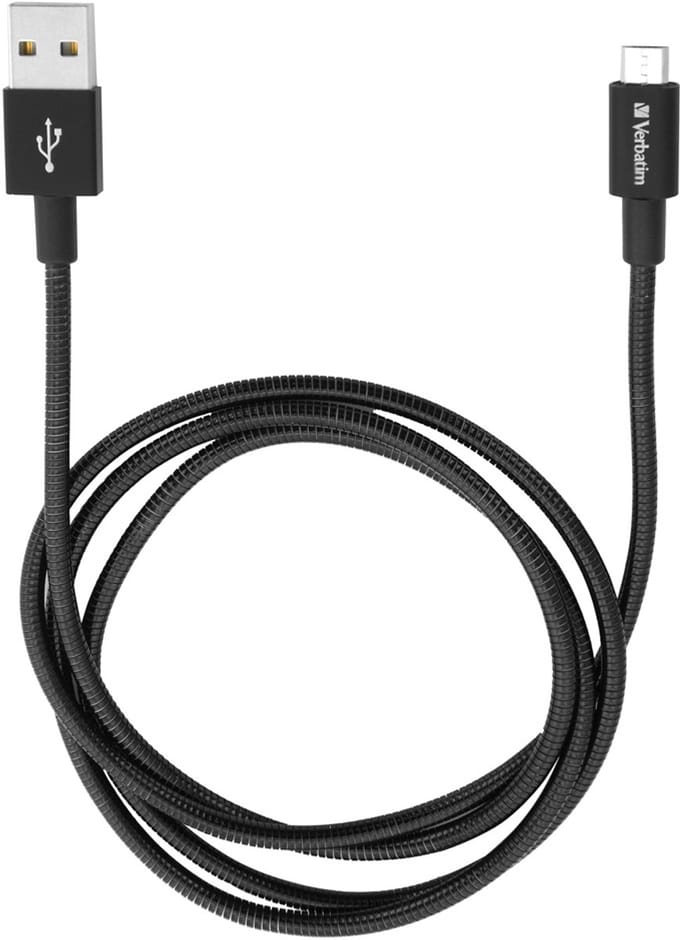 Micro B USB Cable Sync&Charge 100cm Verbatim Micro-USB synchronisatie- & oplaadkabel 100 cm zwart