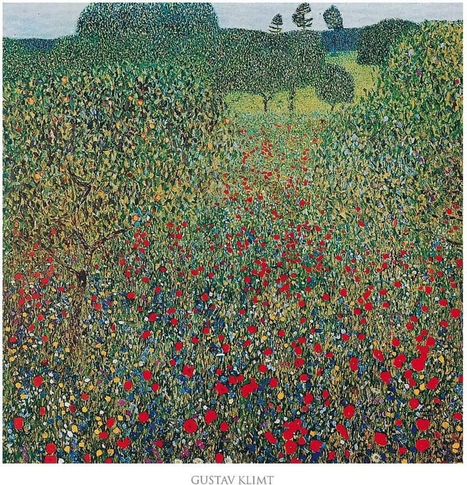 Kunstdruk Gustav Klimt - Campo di papaveri 70x70cm