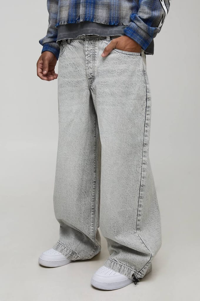 Essential Parachute Fit Jeans | Ice Grey | Size 52R