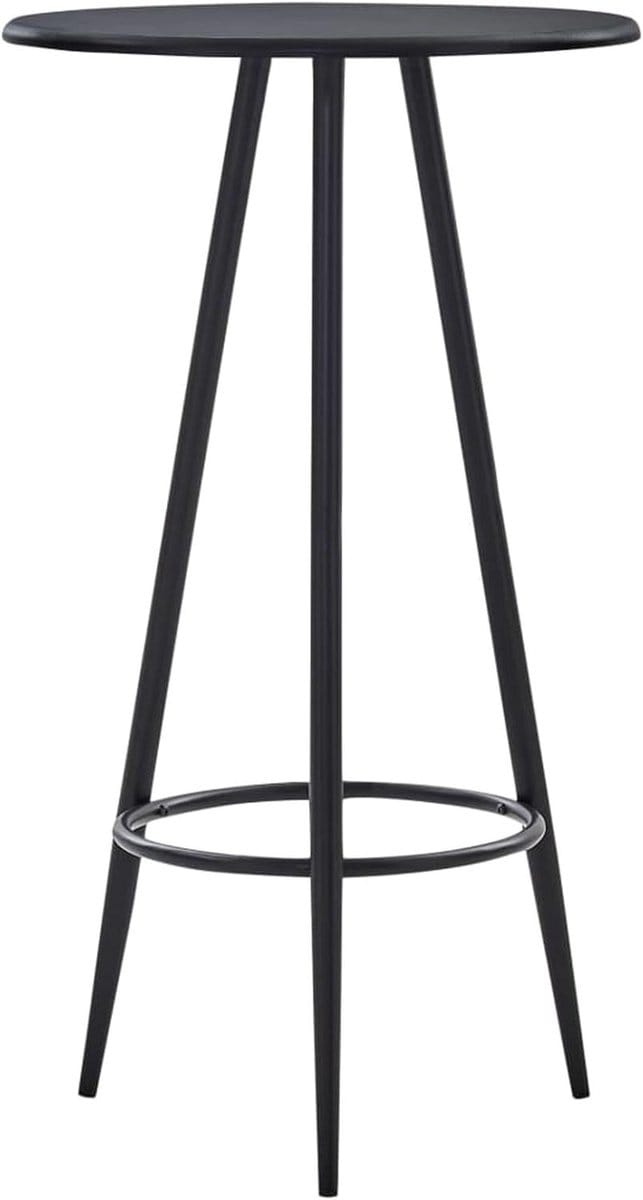 Bartafel - Keukentafel Bistrotafel - Kleine Ruimtes - Robuust MDF Tafelblad - 60x107.5cm - Zwart