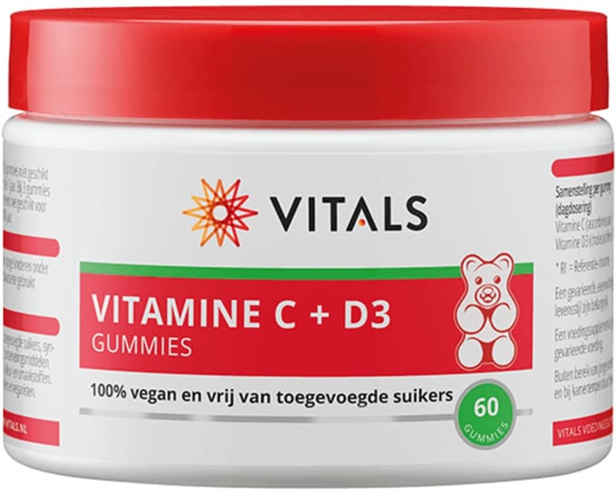 Vitals - Vitamine C + D3 Gummies - 2 x 60 gummies - Voordeelverpakking