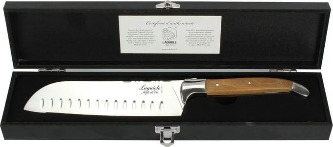 Laguiole Style de Vie Santokumes Luxury Line - 17cm - Olijfhout