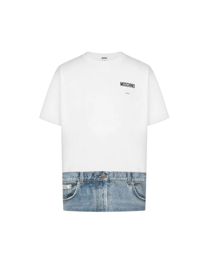 T-shirt man Moschino - t-shirt bio katoen jersey - wit