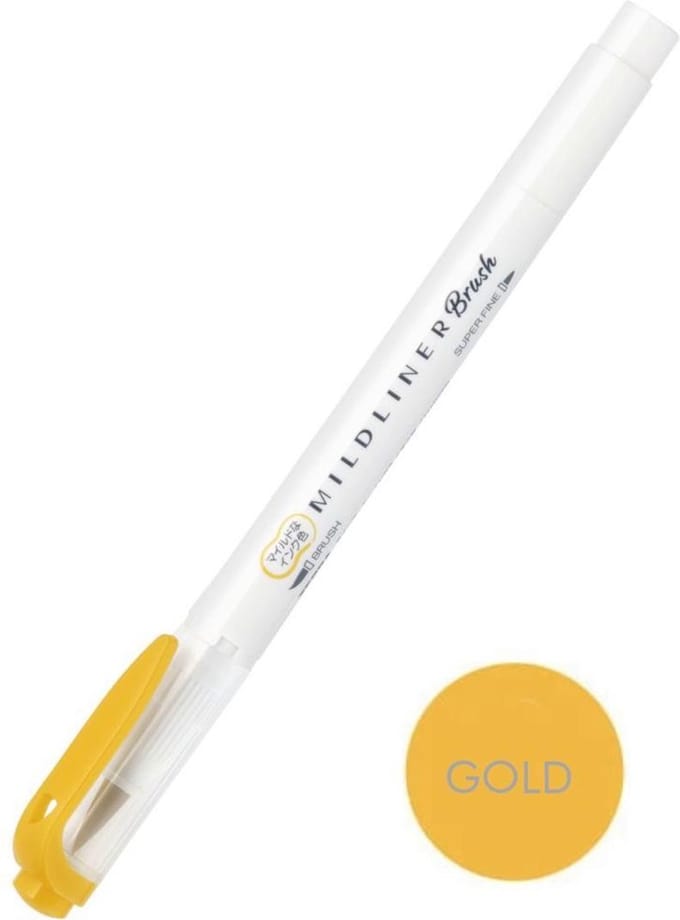 Zebra Mildliner Brush Pen - Mild Gold WFT8-MGO