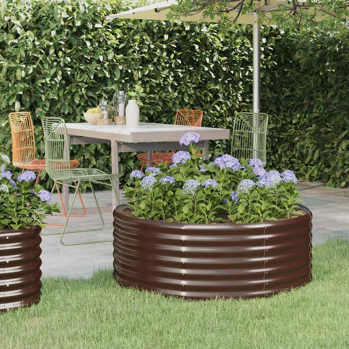 vidaXL - Plantenbak - 100x100x36 - cm - gegalvaniseerd - staal - bruin