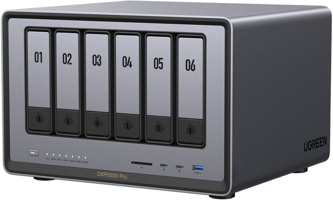 UGREEN NASync DXP6800 Pro - NAS-server - 6-Bay - 0TB opslag - 8GB DDR5