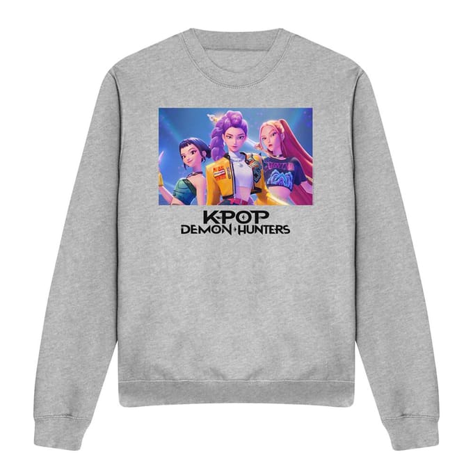 K-Pop Demon Hunters Unisex Volwassen Heroic Huntrix Huntr/X Sweatshirt (Heide Grijs)