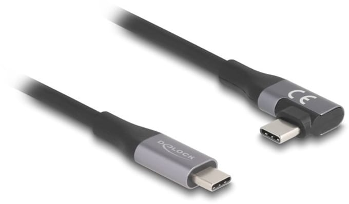Delock USB-C kabel | haaks/recht | USB4 20 Gbps | PD 240W | 4K 60Hz | 2 meter