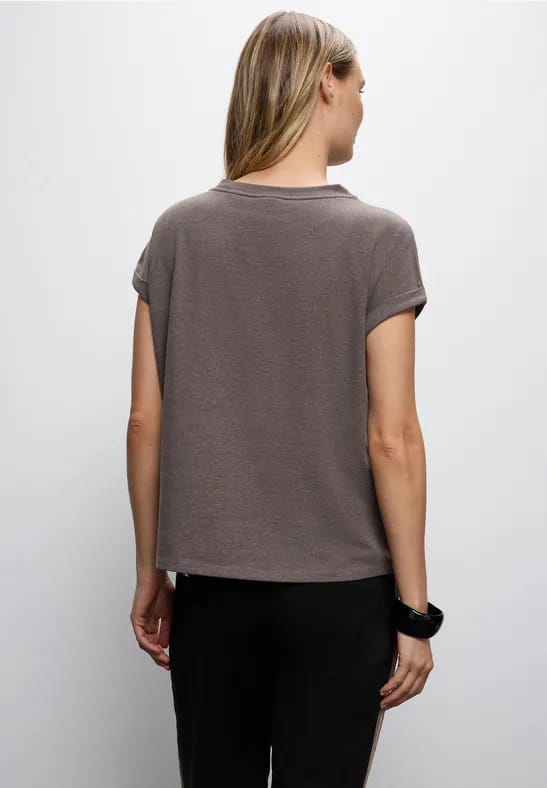 Shirt met bouclé-opdruk