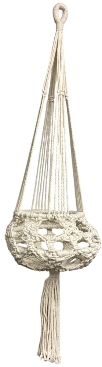 Macramé bloempothanger Plantful - Handgemaakt - H85 cm