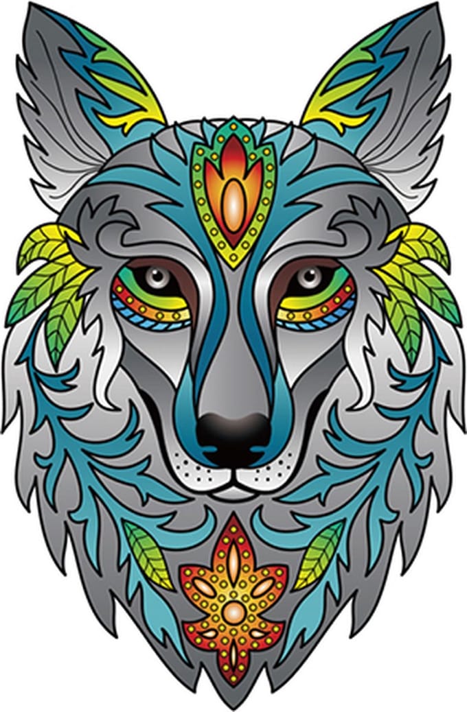 Eureka houten puzzel wolf - kleurrijke 2D puzzel 180 stukjes.