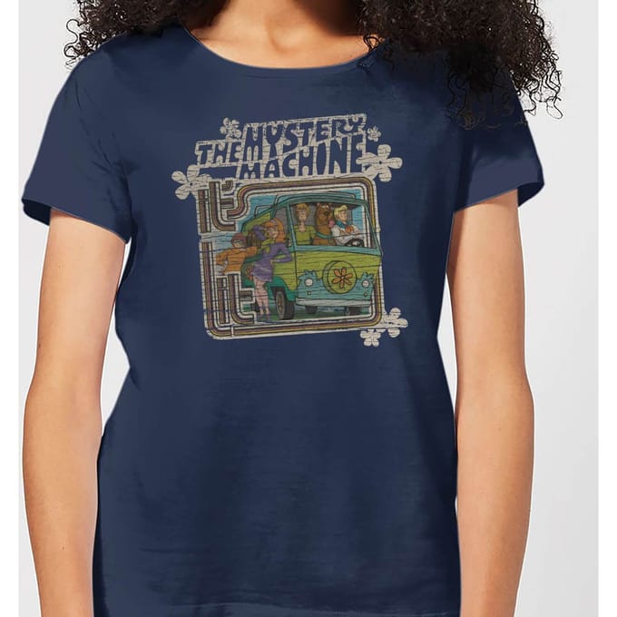 Scooby Doo Mystery Machine Psychedelic Women's T-Shirt - Navy - M