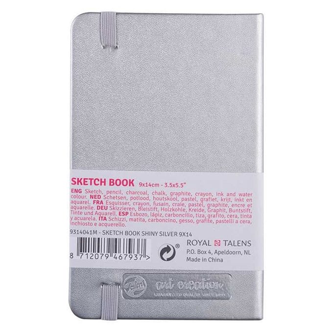 Carnet Croquis 9x14 cm - 80 feuilles - 140g - Argent - Royal Talens