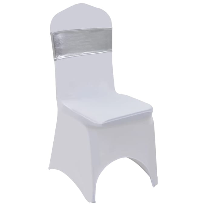 vidaXL - 25 - st - Stoellint - met - diamant - stretch - zilver