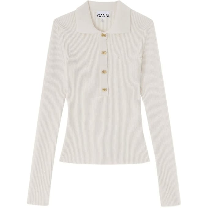 Ganni T-shirt en Polo Bianco