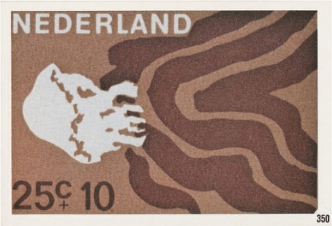 Briefkaart met afbeelding kwal postzegel