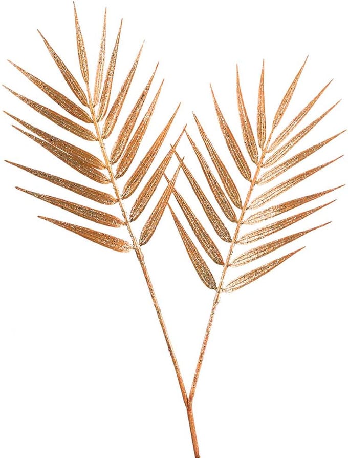 Tak palm glitter roest H40cm