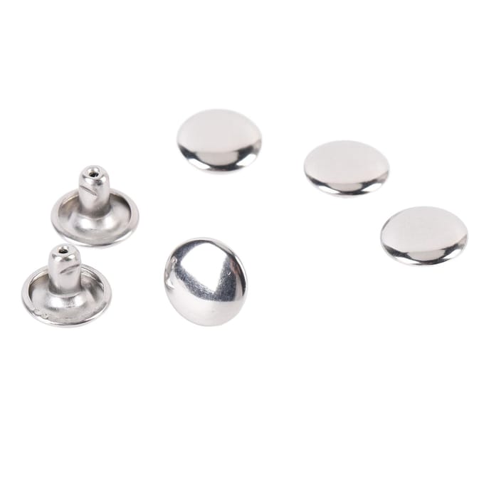 500 Sets Rivets pour Artisanat du Cuir 9x6mm Acier Inoxydable Double Calotte Rivets Cuir pour Artisanat white