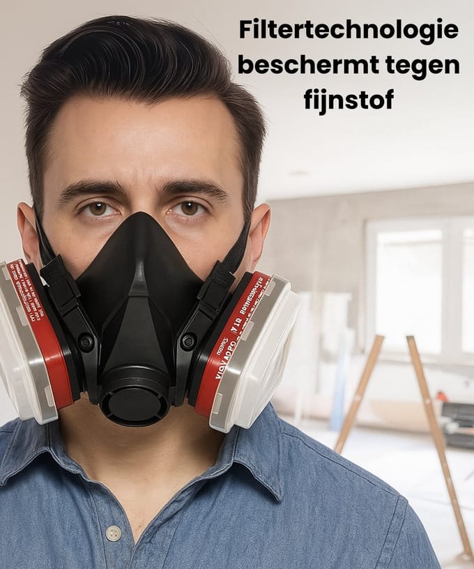 Halfgelaatsmasker met Filters – Professionele Ademhalingsbescherming