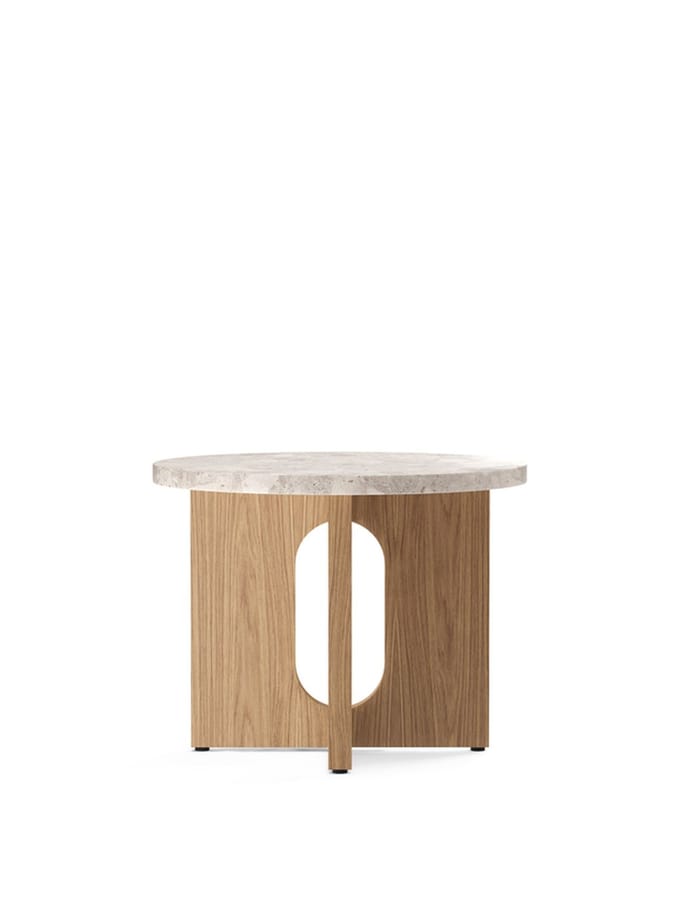Audo Androgyne Side Table Ø50 - Natural Oak / Kunis Breccia Sand