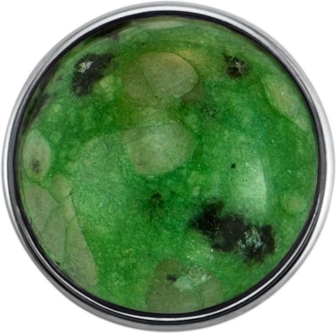 Dames Click Button Drukknoop 18mm Natuursteen Mint/Zwart - EBCM185