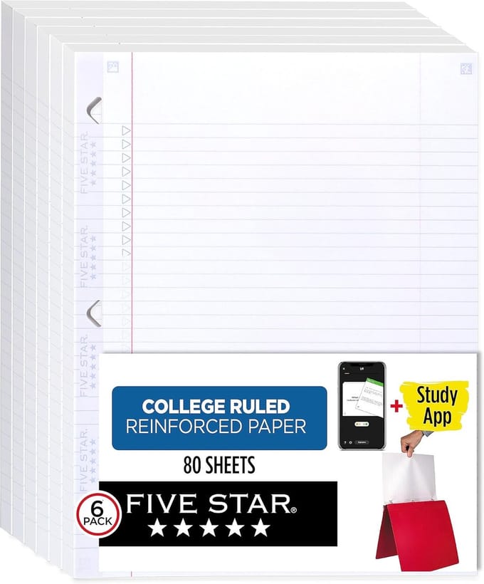 Los bladen papier - College papier - Studie notities - Versterkte randen - A4 formaat - Wit
