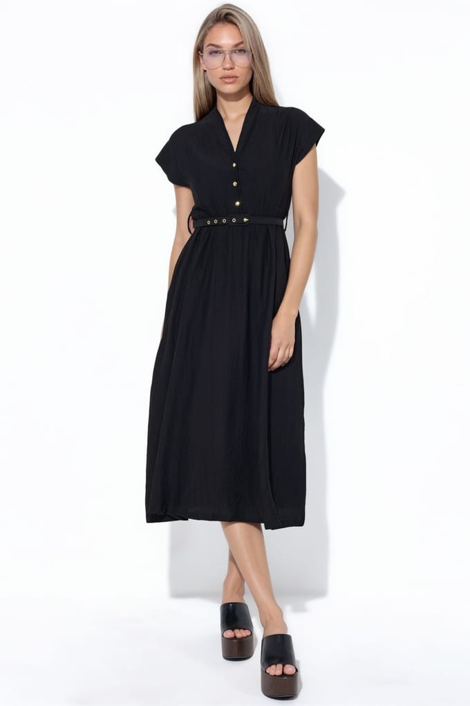 Textured Gelaagde Maxi Jurk