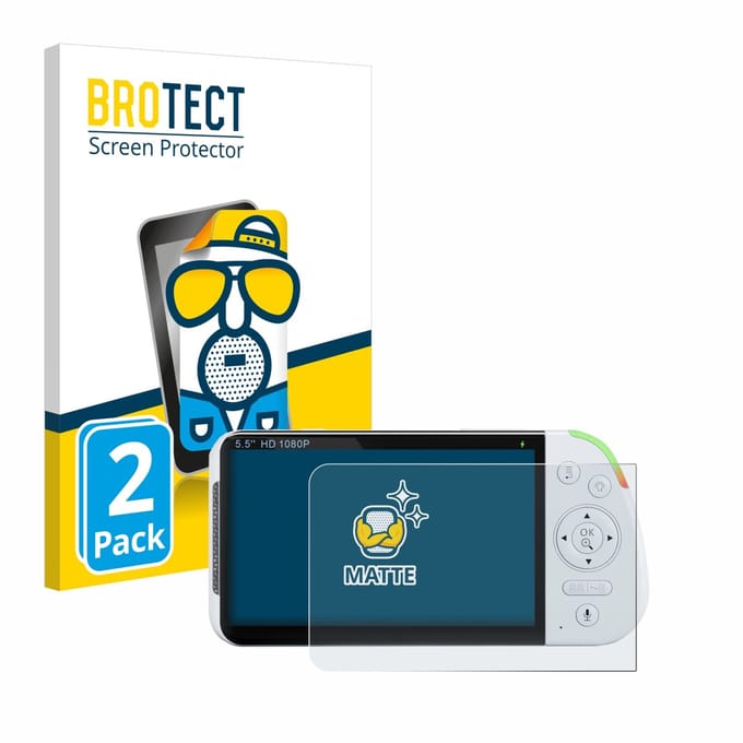 BROTECT - Screenprotector voor Babysense MaxView-2CAM 5,5" - Folie Beschermfolie matte 2 Stuks