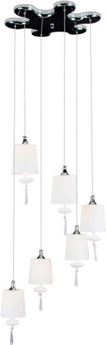 Hanglamp Dance 6 - chroom / wit - 6x35w G4