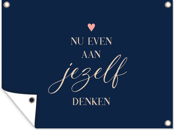 Tuin decoratie Beterschap - Quotes - Hart - Denken - 40x30 cm - Tuindoek