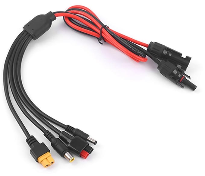 Dailygoody - XT60 Solar Panel Extension Cable 4-in-1 - 30A 36V Adapterkabel voor Zonne-energie