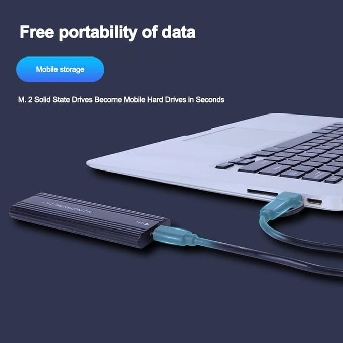 NVME M.2 Solid State Drive Externe Behuizing 2230/2242/2260/2280 M.2 naar USB C 10Gbps SSD Aluminium Behuizing Type A+C voor M/M+B Key Only SATA 6Gbps black