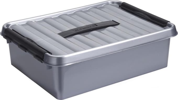 Sunware - Q-line opbergbox 10L metaal zwart - 40 x 30 x 11 cm