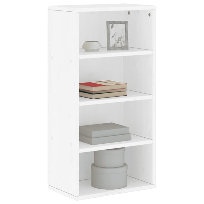 vidaXL - Bijzetkast - ODDA - 40x24x79 - cm - massief - grenenhout - wit