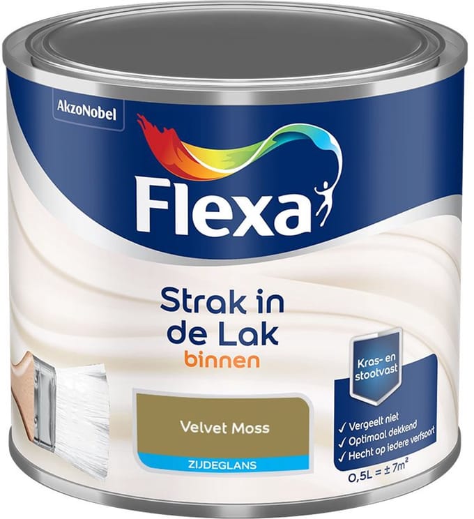 Flexa - Strak In De Lak Binnenlak Zijdeglans - Velvet Moss - Mengverf - 500 Ml