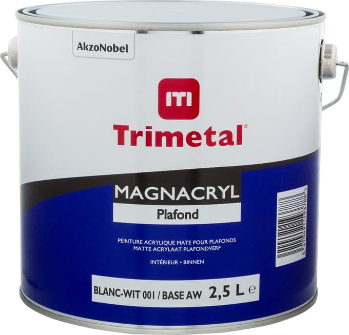 Trimetal Magnacryl Plafond - 2,5 l - 11 m²/l - Wit - Afwerkingslaag