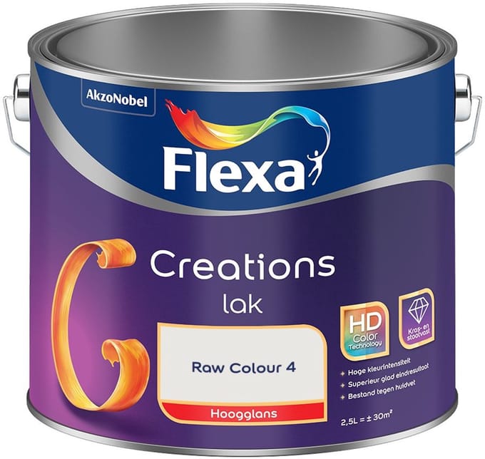 Flexa - Creations Lak Hoogglans - Raw Colour 4 - Mengverf - 2,5 L