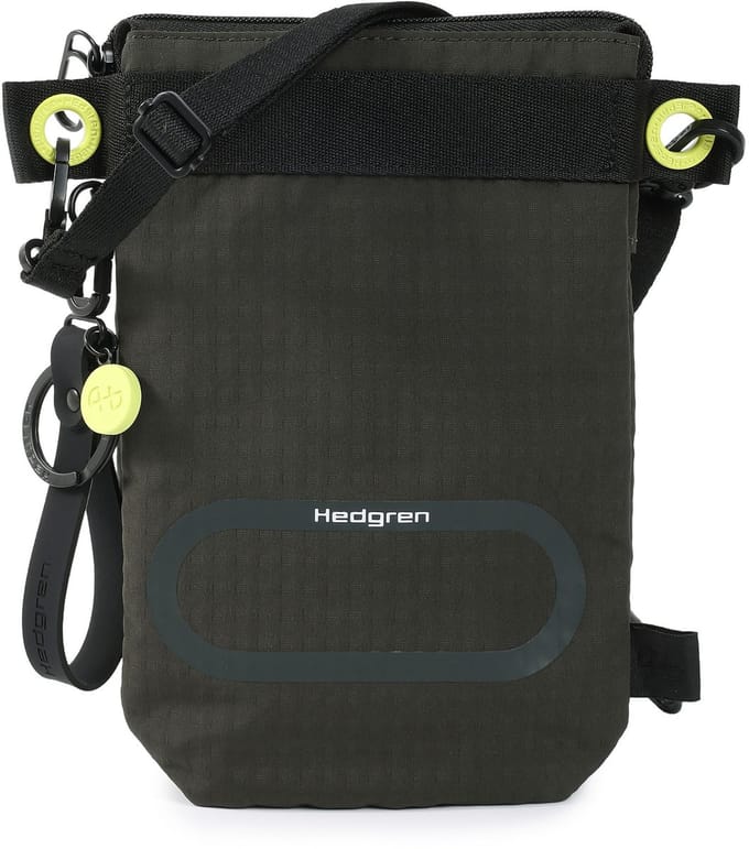 Hedgren schoudertas Otu Flat Vertical Crossover RFID Black Ink groengrijs