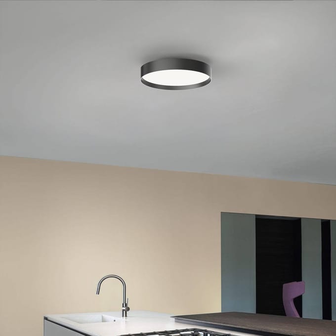 LOOM DESIGN LED plafondlamp Lucia, zwart, Ø 35 cm aluminium