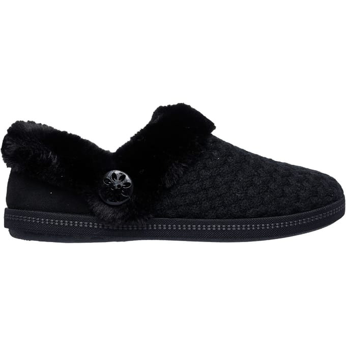Skechers Cozy Campfire Frosty Promise Polyester Dames Zwarte Slippers