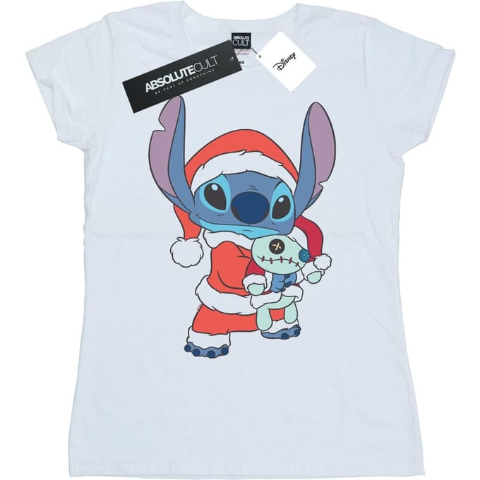 Disney Dames/Dames Lilo And Stitch Kerst Katoenen T-Shirt (Wit)