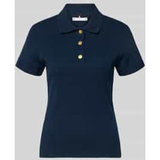 Tommy Hilfiger Gold Button Slim Ss Dark Night Navy Maat: M | Poloshirts Outlet | Dames | Blauw