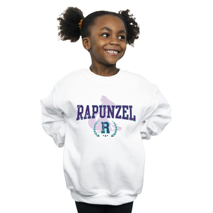 Disney Meisjes Prinses Rapunzel Collegiaal Sweatshirt (Wit)
