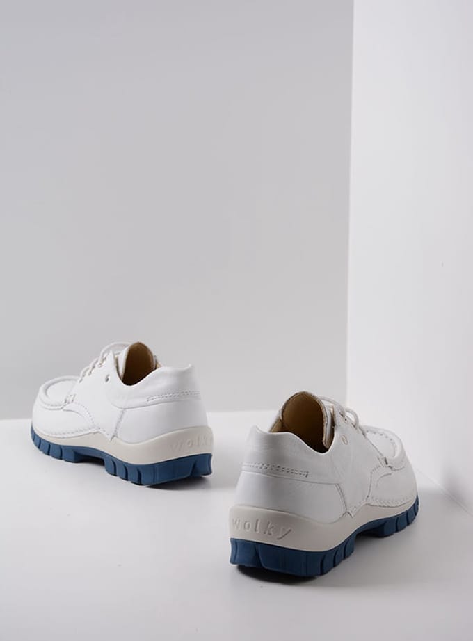 Wolky Veterschoenen Fly Summer wit/blauw leer