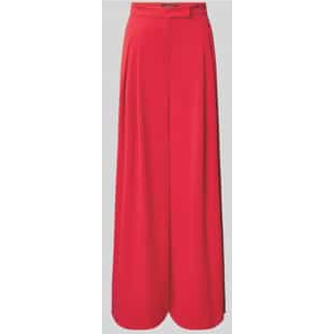 Wide fit stoffen broek met platte plooien